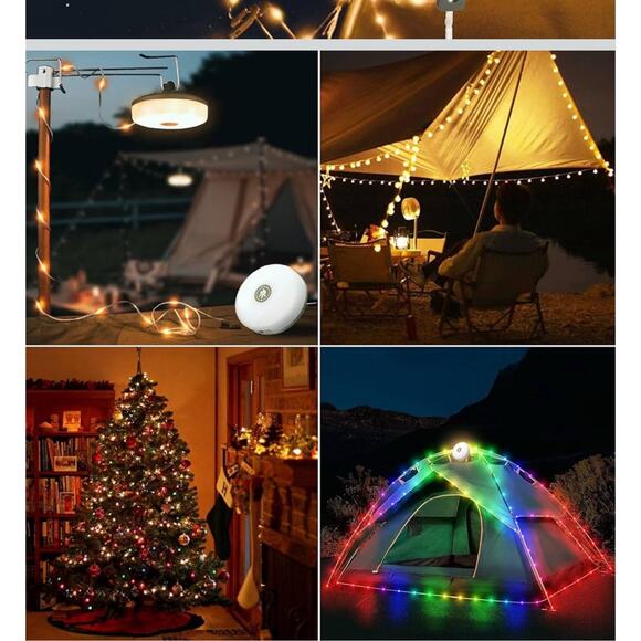 4-IN-1 Portable Camping LED String Multifunctional Lights USB Rechargeable 33FT - Picture 9 of 12